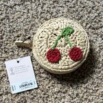 LC Lauren Conrad  Beige Straw Coin Purse Cherry Photo 0