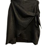 Status by Chenault Black Textured Tie Waist Midi Skirt Women's XL Photo 0