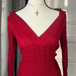 American Eagle Outfitters Red Knit hoodie Sweater Photo 0