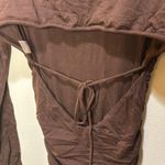 Naked Wardrobe Ruched Long Sleeve Open Back Mini Dress - Brown Size M Photo 4