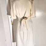 EXPRESS Cream Puff Sleeve Tie-Back Dress – Size Medium Photo 4