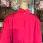 ASOS PINK BACK BUTTON MOCK NECK PUFFED SLEEVE BLOUSE (20) Photo 9