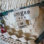 Umgee USA Floral Lace Mock Neck Tiered Mini Dress Medium Green Pink Boho Summer Photo 3