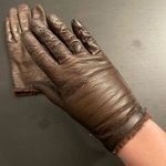 Vintage 1950s/1960s Brown Wool and Angora Lined Leather Gloves Photo 0