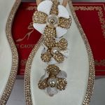 René Caovilla Leather Crystal Embellishments T Photo 1