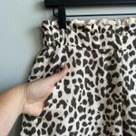 J.Crew  Ruffle Waist Leopard Print Linen Pants in Ivory Size 2 Photo 3