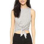 Club Monaco  Heather Gray High Neck Tie Front Tank Top Photo 0