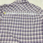 Eddie Bauer Plaid Flannel Shirt Womens Size S Purple White Button Front Pockets Photo 8
