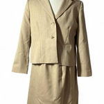 Pendleton ‎ Womens Skirt Suit Set Tan Beige Blazer Jacket Career Two Piece Set Photo 0