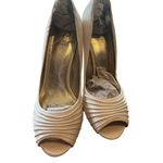 Adrianna Papell Adrianna Papell Beige dressy peep toe pumps 8 1/2 M New No Box silver heel Photo 0
