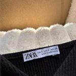 ZARA  Black Ribbed Tank Top with Zip Photo 1