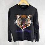 Lovers + Friends  Wildcat Tiger LOVERS Jeweled Black Sweatshirt Photo 1