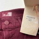 MOTHER Denim Mother The Rascal Sliced Up Heel Burgundy Play Date Denim Jean Women Size 26 NEW Photo 4