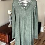 easel Comfy Dress Long Sleeve Los Angeles Green Photo 4