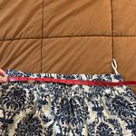 Blue and White Damask Print Patterned Straight Leg Pants Size 16 Photo 2