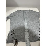 SO Woman’s  Gray Large Pullover Long Sleeve Sweater With Tie Detail Photo 6