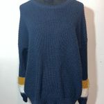 Eddie Bauer  oversized sweater - Navy, mustard yellow & white size medium Photo 0