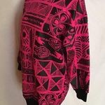 Vintage 80s bright pink op art sweat shirt Size M Photo 5