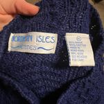 Vintage Northern Isle Petites Blue Cableknit Sweater Large Cotton Size undefined Photo 2