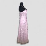 BCBG Max Azria A ‘Poppy’ Corset Gown 3D Floral Lace Corset Sheer Pink Lilac sz 6 Photo 2