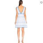 NWT Jonathan Simkhai Stripe Eyelet Gathered Mini Dress Blue Size L Photo 4