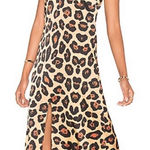 LPA Revolve x Leopard Slip Silk Dress in Painted Leopard- Size XS Photo 0