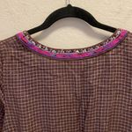 Free People  Bohemian Style Embroidered V-Neck Sequined Blouse Photo 2