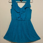 Iz Byer  Teal Sleeveless Ruffle Front Mini Dress | Summer Casual | Size Large Photo 0