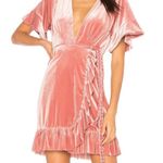 MISA Los Angeles NWT  Desma Crushed Velvet Wrap Dress Pink Medium Photo 10