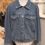 Rebecca Minkoff  Cuffed Bedazzled Button-Down Denim Jacket – Size L Photo 0