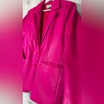 Steve Madden Faux Leather Vibrant Pink Blazer Jacket - Size Medium Photo 4