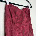 Lulus Garden of Romance Floral Burnout Strapless Maxi Dress XXL Burgundy New Photo 3