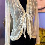 NWT Vintage Y2K New York & Company Long Sleeve Sheer Mesh Witchy Cardigan Size XS Photo 0