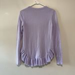 Lilly Pulitzer Estela Ruffle Hem Sweater in Light Lilac Verbena Purple Size XS Photo 4