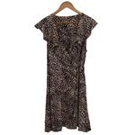 Free People French Quarter Wrap Mini Dress Medium Cheetah Print Photo 3