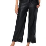 Chico's Chico’s Faux Leather‎ Cut Out Ankle Crop Wide Leg Trouser Pants Black Size 12 Photo 0