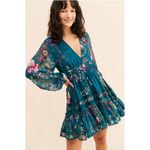 Free People  Cherry Blossom Mini Dress in Blue Multi Photo 1