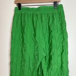Jason Wu Green Crinkle Drawstring Waist Wide Leg Casual Pants - Women's L Photo 4
