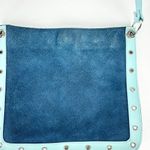 Vintage Y2K Old Navy Suede Leather Purse Blue Teal 11"x9.75" Photo 2