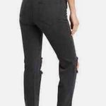 Avec Les Filles Straight Mom Jeans Distressed Washed Black Size 28 Photo 2