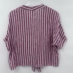 Rails  Thea Milos Stripe Red White Linen Tie‎ Front Button Down Top Sz S Photo 3