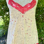 Incanto Italy Avant Garde Abstract Woman Figure Lips Camisole Pajama Top Size M Red Size M Photo 0