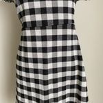 Ann Taylor sz 4 Black White Gingham Ruffle Midi Dress Milkmaid Cottagecore Photo 3