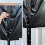 Wilfred Aritzia  Black High Waist Vegan Leather Front Gathered Wrap Skirt Size 6 Photo 5