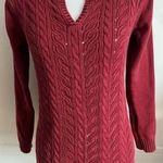 Route 66  • Burgundy Cable Knit Sweater Photo 1