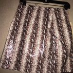 Entro High Waisted Leather Snakeskin Mini Skirt Photo 2