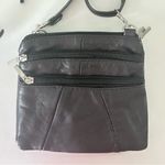 Embassy Genuine Soft Leather Crossbody Purse Fanny Pack Hips Bag Dark Brown 7” Black Photo 1