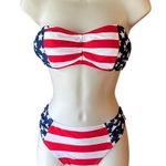 Catalina 2 Piece American Flag Bikini Swimsuit Bathing Suit Women's Size MEDIUM Photo 1