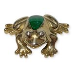 Vintage Avon Frog Pin Brooch Gold Tone Green Enamel Signed Jewelry Photo 1