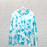 Jane & Delancey Hoodie L Blue White Tie Dye Pullover Sweatshirt Cotton Size L Photo 1